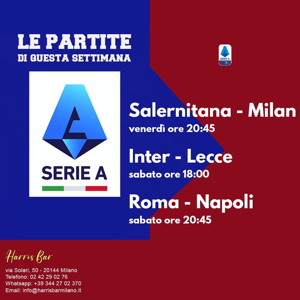 Harris Bar Milano | Pub, Locale, Partite di Calcio Serie A | Calcio in diretta Milano Champions League, Serie A, Giornata 17