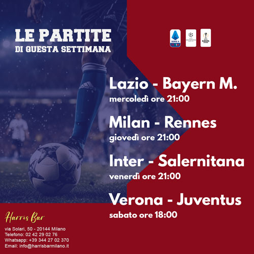Pub, bar, locale, birreria, paninoteca, piadineria che trasmette partite di calcio, Champions League, Europa League e Serie A a Milano in zona navigli, Sky, Dazn | Immagine partita