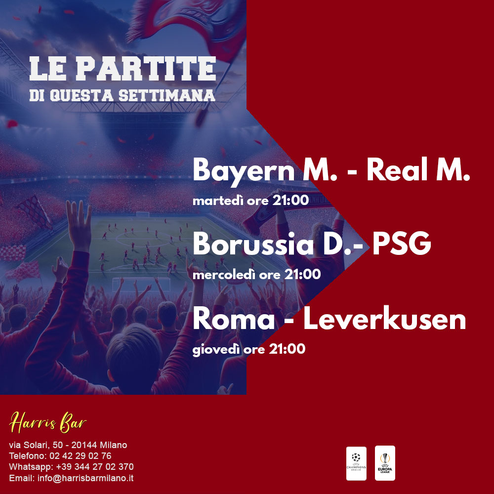 Pub, bar, locale, birreria, paninoteca, piadineria che trasmette partite di calcio, Champions League e Serie A a Milano in zona navigli, Sky, Dazn | Immagine partita stadio