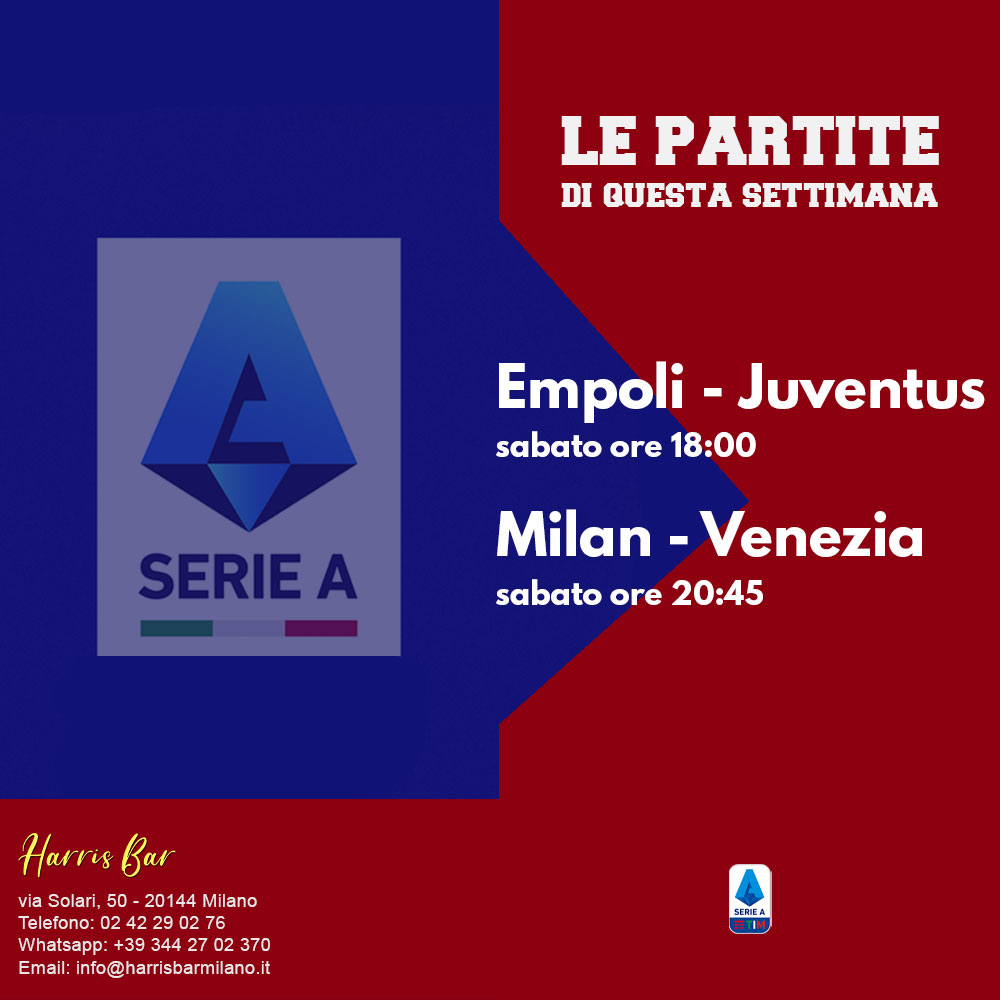 Harris Bar Milano | Pub, Locale, Partite di Calcio Serie A | Calcio in diretta Milano Champions League, Serie A, Giornata 4