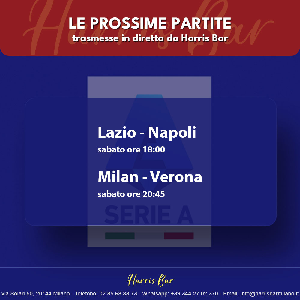 Harris Bar Milano | Pub, Locale, Partite di Calcio Serie A | Calcio in diretta Milano Serie A, Giornata 25